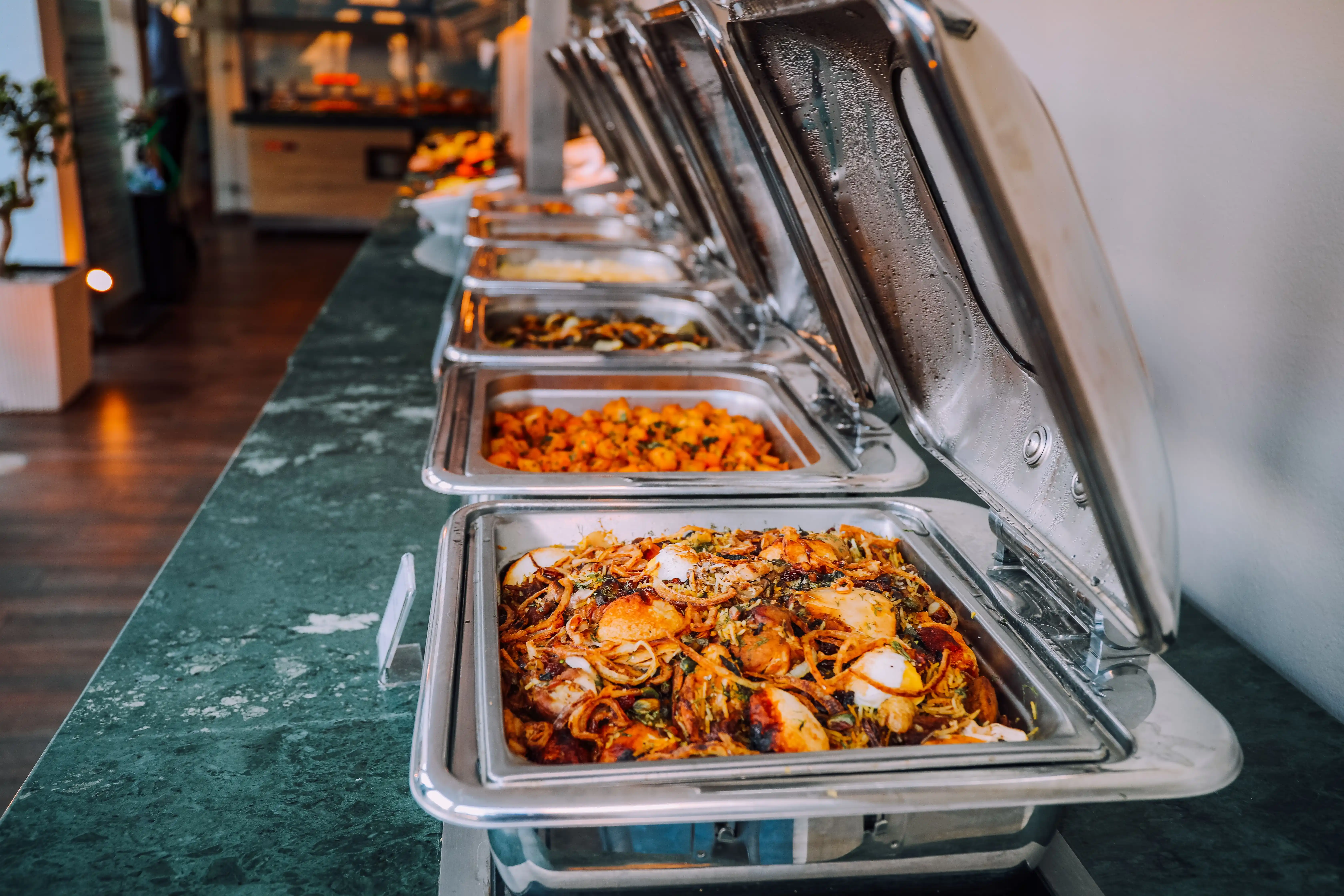 Catering spread for a Mombasa event
